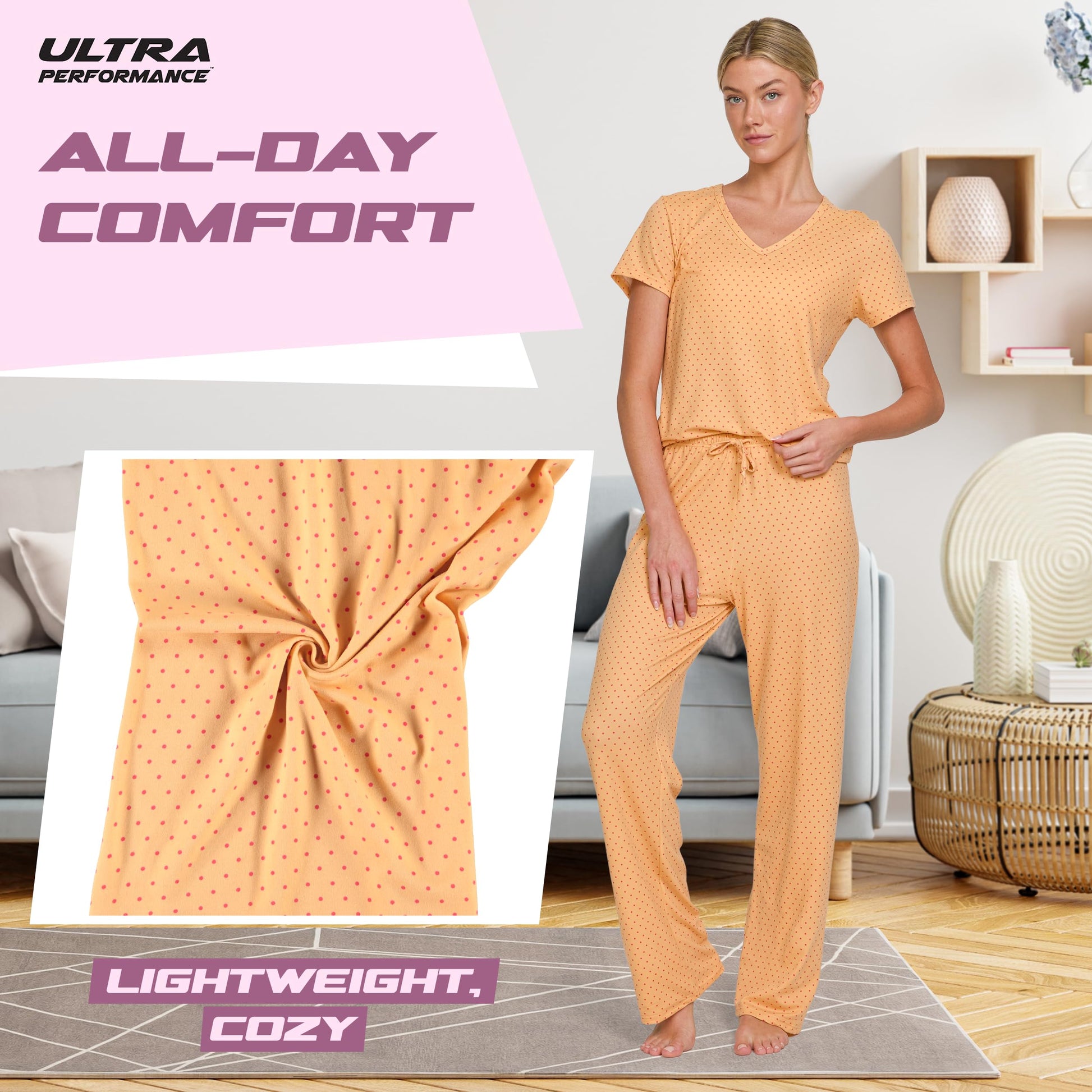 Women's Pajama Sets 2 Pack - Soft Lounge PJ Pants Set for Sleeping & Lounging