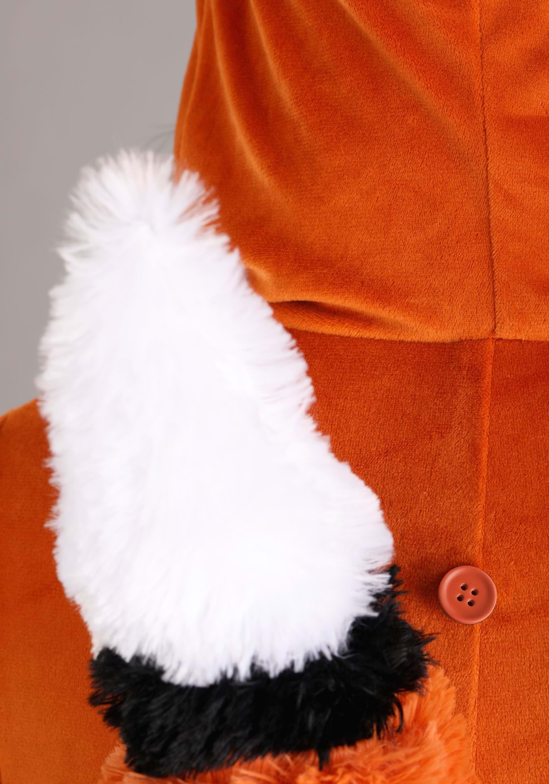 Fierce Fox Costume - Women's Hooded Plush Romper with Tail for Halloween