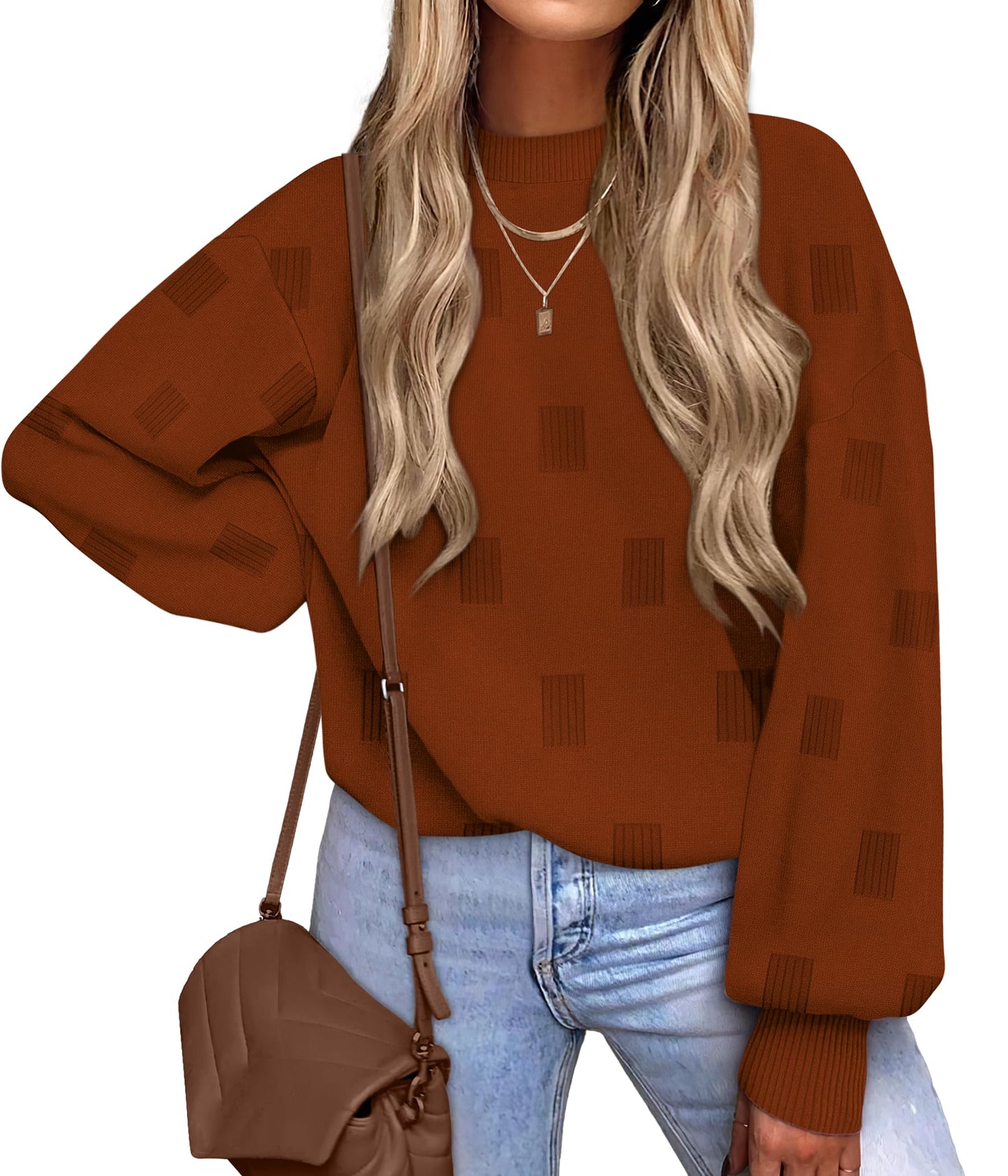 Women's Turtleneck Sweaters - Knit Pullover Long Sleeve Fall Fashion Top Caramel