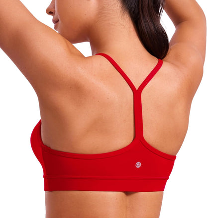 Women's Y-Back Sports Bra Padded Racerback Low Impact Workout Top