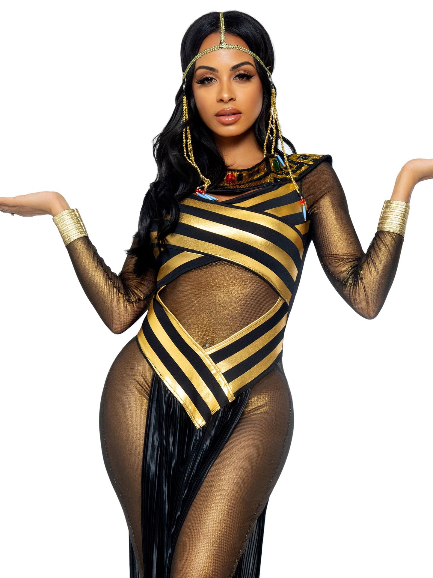 Queen Cleopatra Costume - Women's Egyptian Goddess Outfit with Headpiece