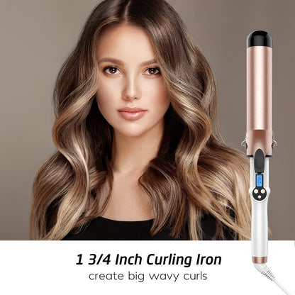 Professional Ceramic Tourmaline Curling Iron 3/4 Inch - Hair Curler with Heat Protection