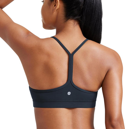 Women's Y-Back Sports Bra Padded Racerback Low Impact Workout Top
