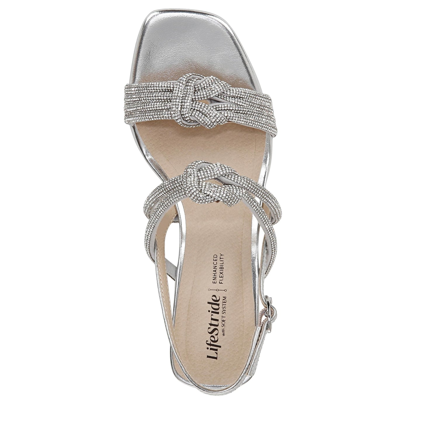 LifeStride Womens Celeste Heeled Sandal Silver Metallic 7 M