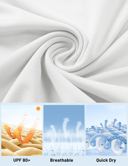 Women's UPF 80+ Long Sleeve Rash Guard - Quick Dry Athletic Shirt with Thumb Holes