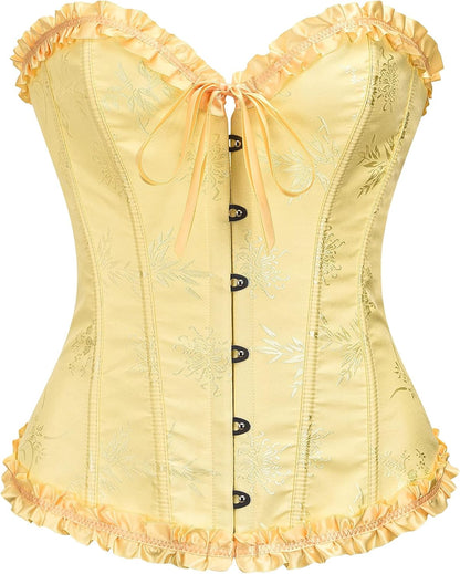 Corset Top for Women - Lace Bustier Shapewear with Push Up Support