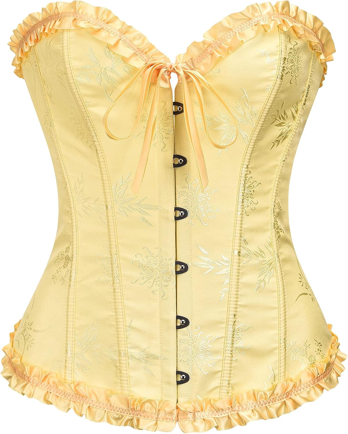 Corset Top for Women - Lace Bustier Shapewear with Push Up Support Yellow Iris