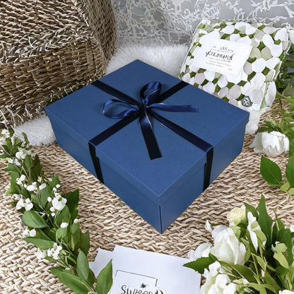 Large Gift Box with Lid 16.5x13x5.5 inches - Includes Card, Ribbons & Filler