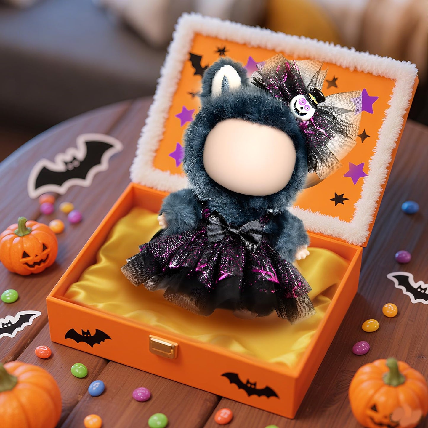 3 Piece Handmade Crochet Outfit for 17cm Dolls - Heart Sweater Hat & Bag Set