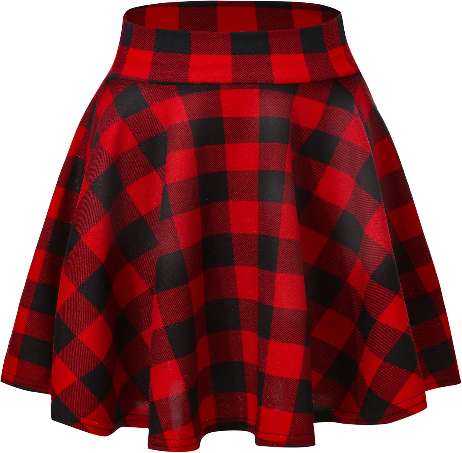 Women Flared Mini Skater Skirt - Stretchy A-Line Circle Skirt