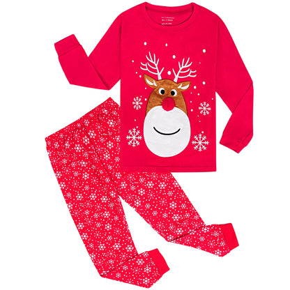 Tphon Kids Christmas Pajamas Sets Santa Claus Dinosaur Sleepwear Long Sleeve PJS Set for Boys Girls 2-12 Years
