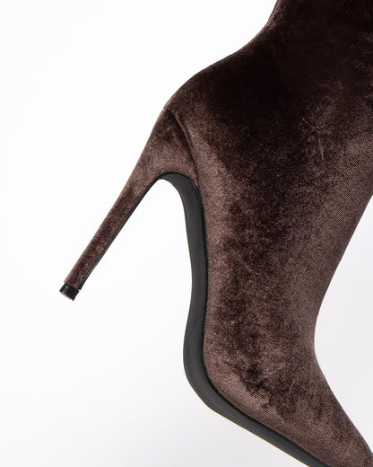 NEWBELLA Women's Suede Knee-High Boots - Sleek Design Stiletto Heel Boots for Daily Wear, Halloween, Christmas