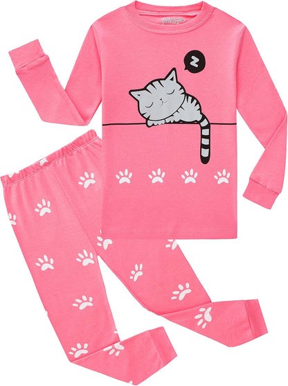 Kids Cotton Pajamas 2 Piece Set - Soft Sleepwear for Boys and Girls
