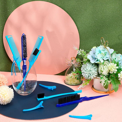 Hair Brush Set 12 Pieces Double Sided Edge Brush Teasing Combs Styling Kit