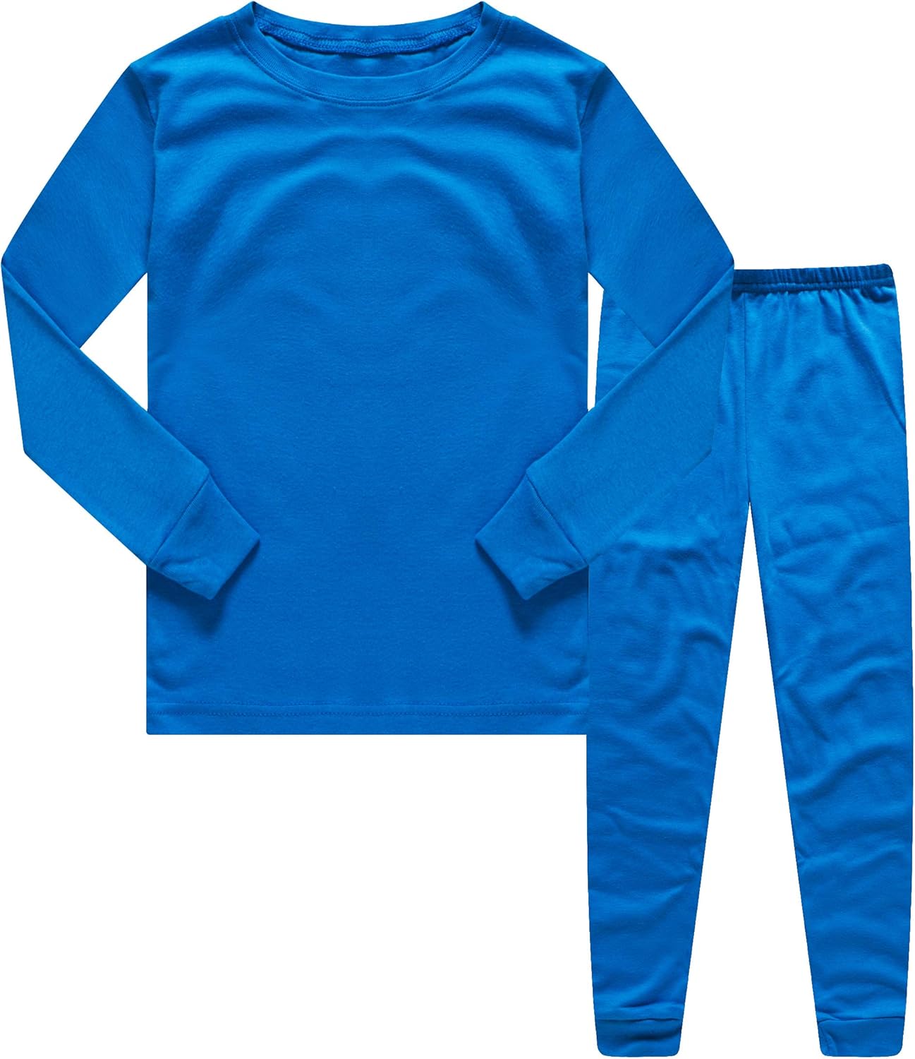Boys Cotton Pajamas 2 Piece Set Kids Toddler Sleepwear PJs Blue F1