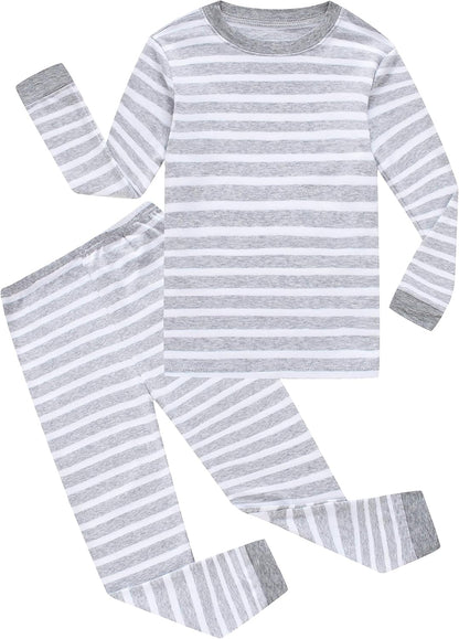 Boys Cotton Pajamas 2 Piece Set Kids Toddler Sleepwear PJs Striped F11