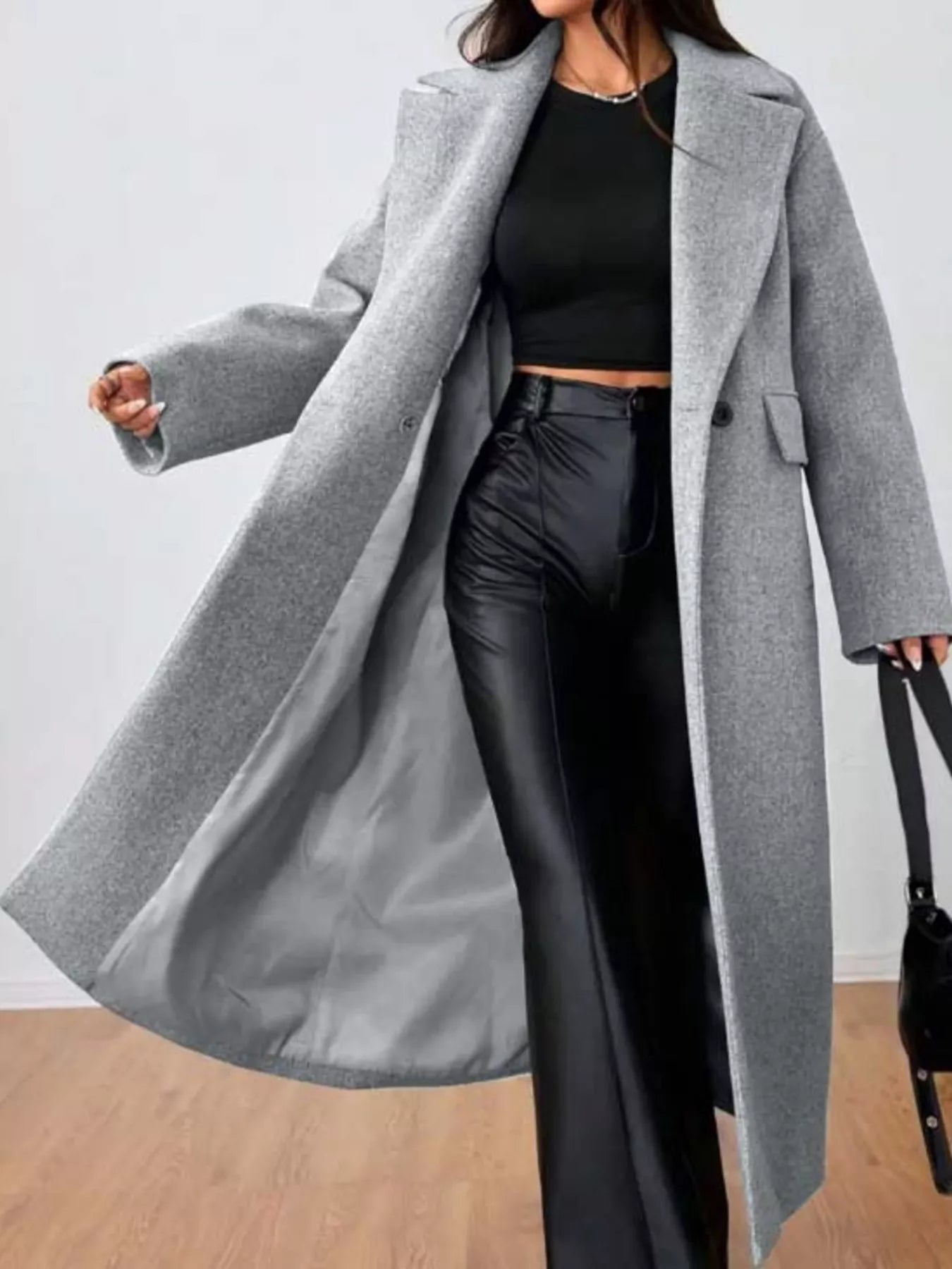 Wool-Blend Longline Overcoat
