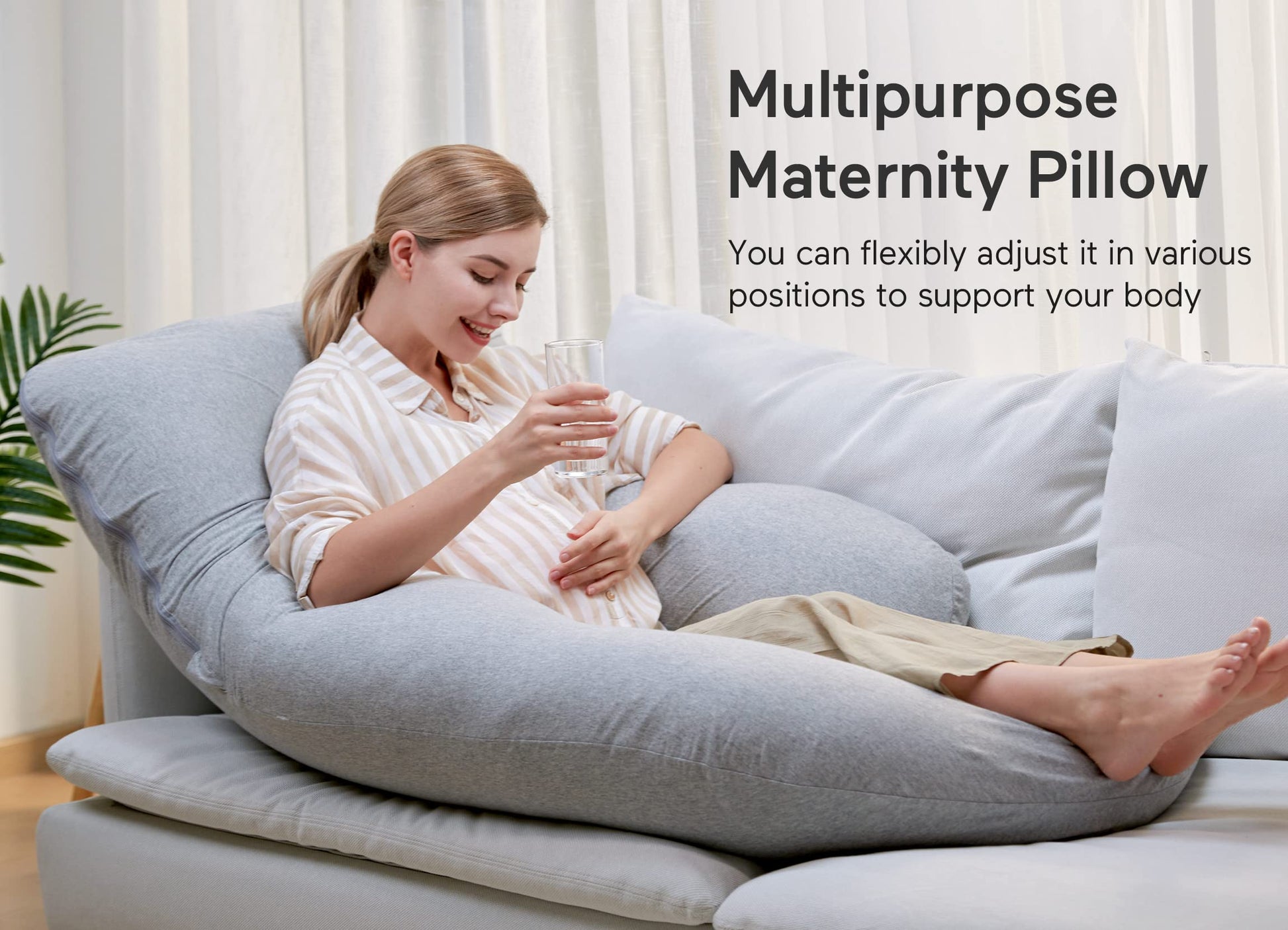 U-Shaped Full Body Pregnancy Pillow 57 Inch Maternity Support Pillow