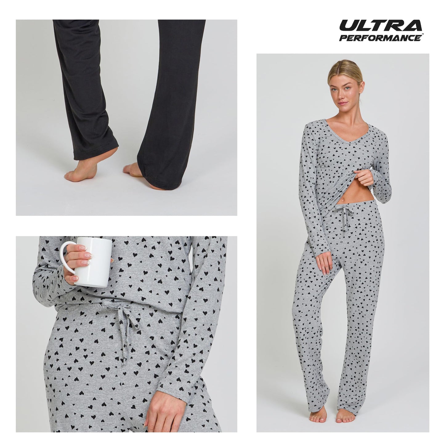 Women's Pajama Sets 2 Pack - Soft Lounge PJ Pants Set for Sleeping & Lounging