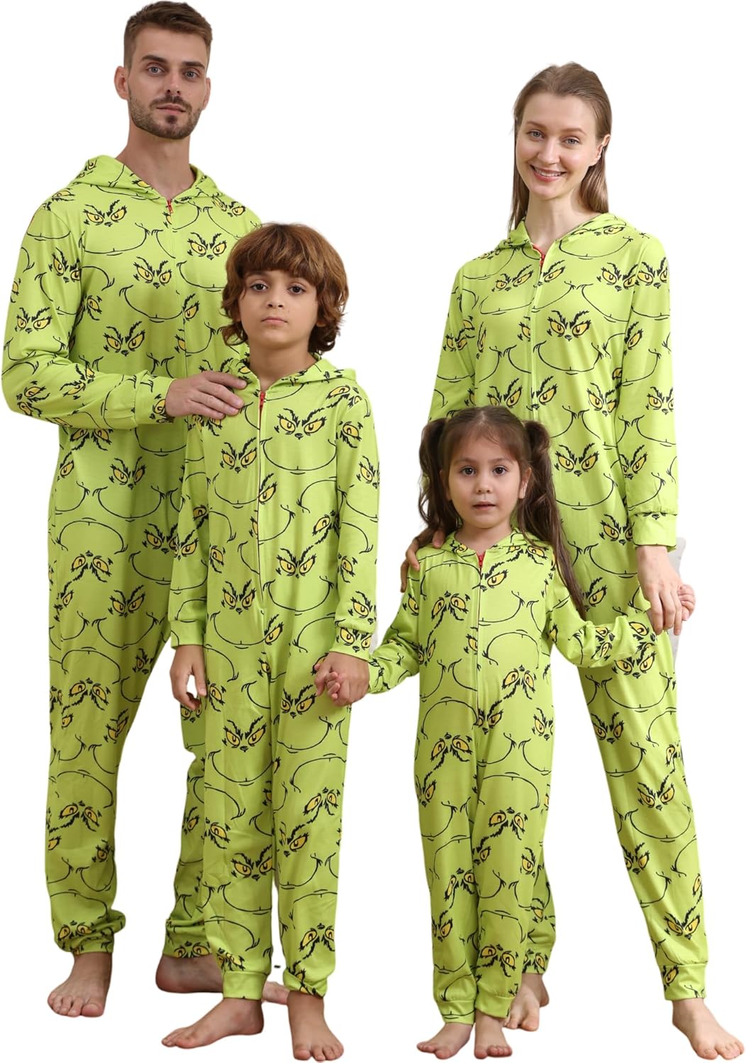 Matching Christmas Onesies for Family - Zip Up One-Piece Holiday Pajamas