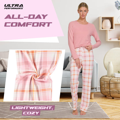 Women's Pajama Sets 2 Pack - Soft Lounge PJ Pants Set for Sleeping & Lounging