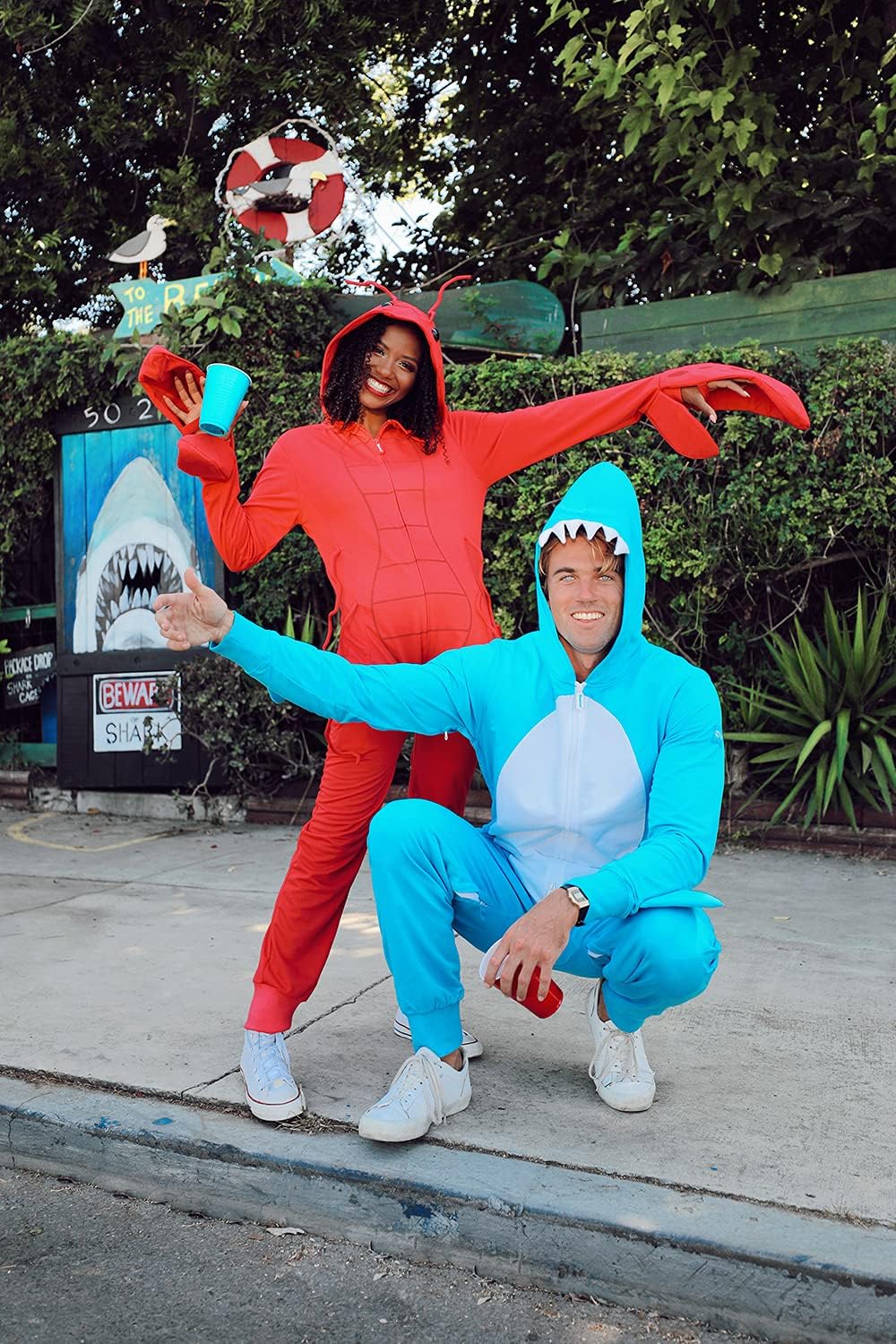 Lobster Costume - Women's Red Sea Crustacean Halloween Jumpsuit