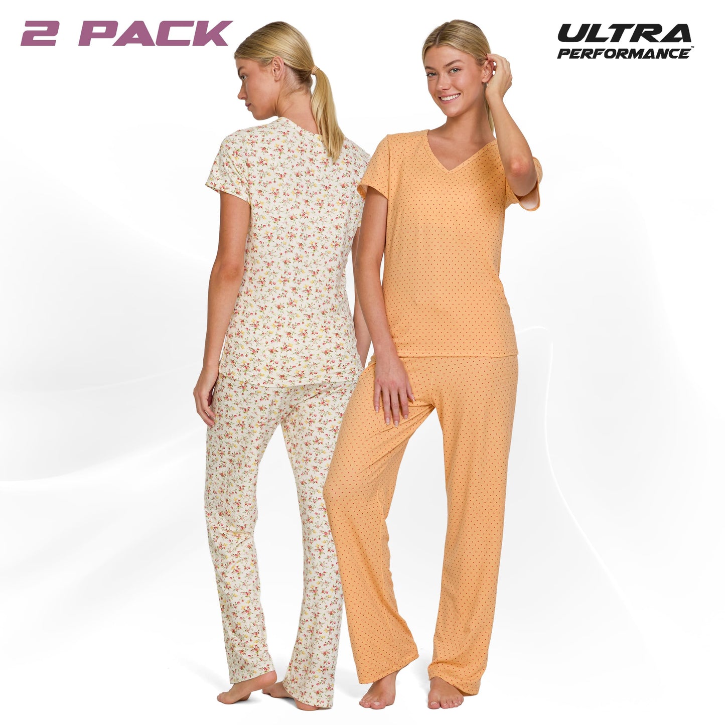 Women's Pajama Sets 2 Pack - Soft Lounge PJ Pants Set for Sleeping & Lounging