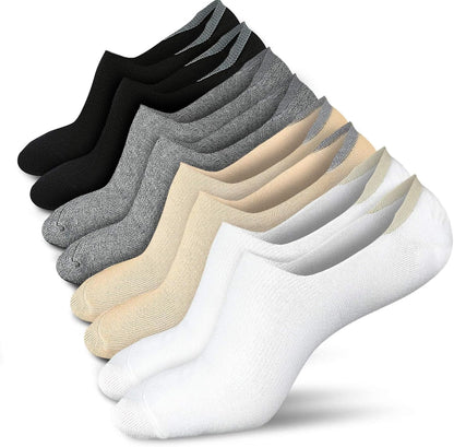 Women No Show Socks - Non Slip Low Cut Invisible Socks 4/8 Pairs