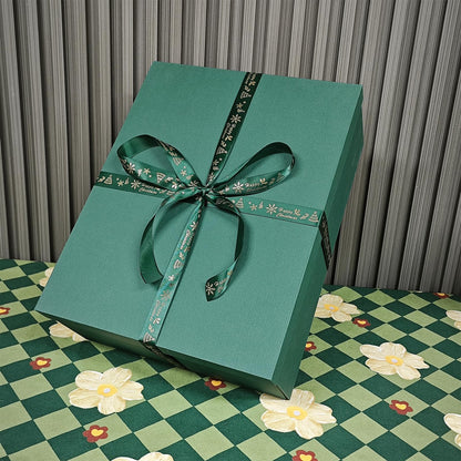 Large Gift Box with Lid 16.5x13x5.5 inches - Includes Card, Ribbons & Filler