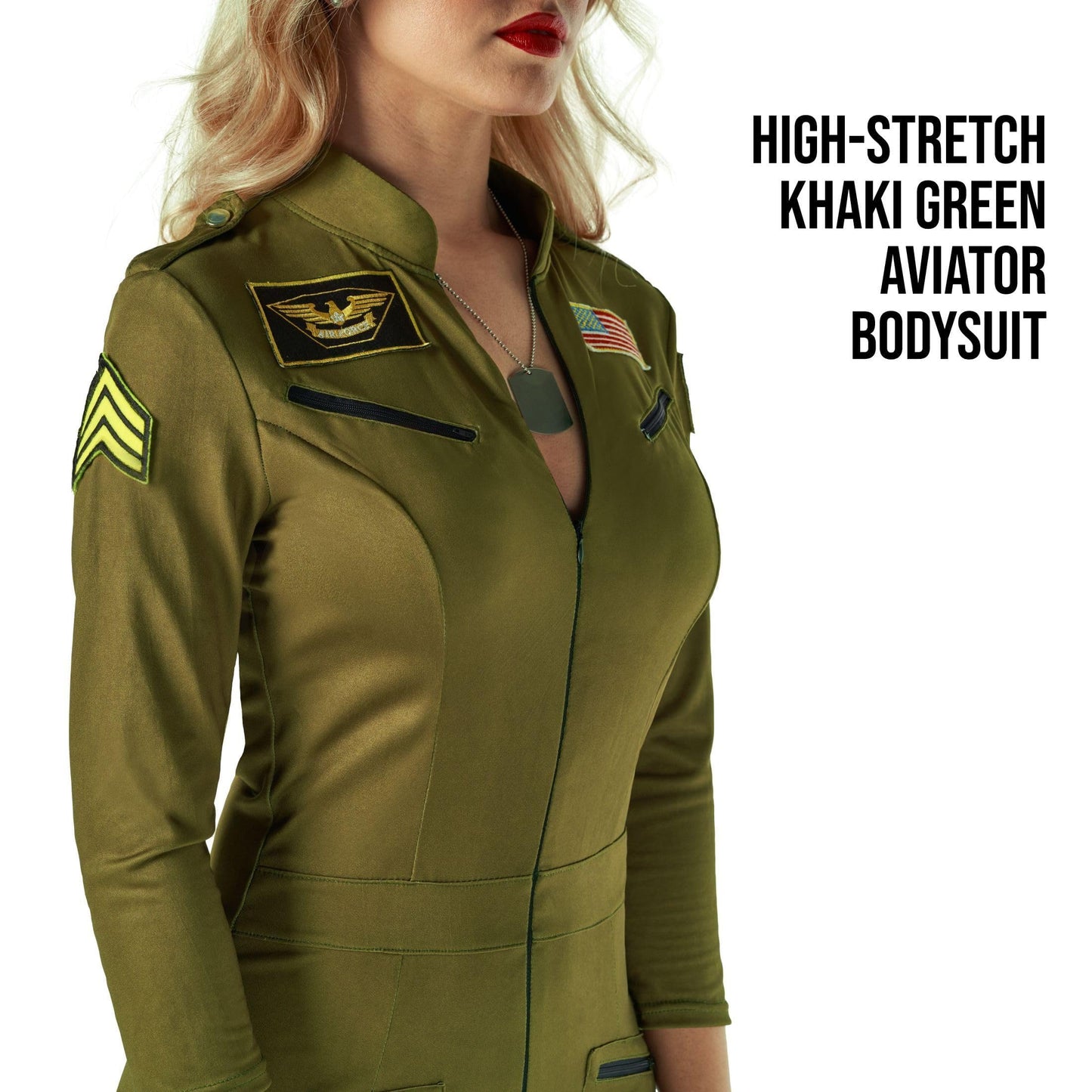 Pilot Costume for Women - Military Flight Suit Halloween Outfit