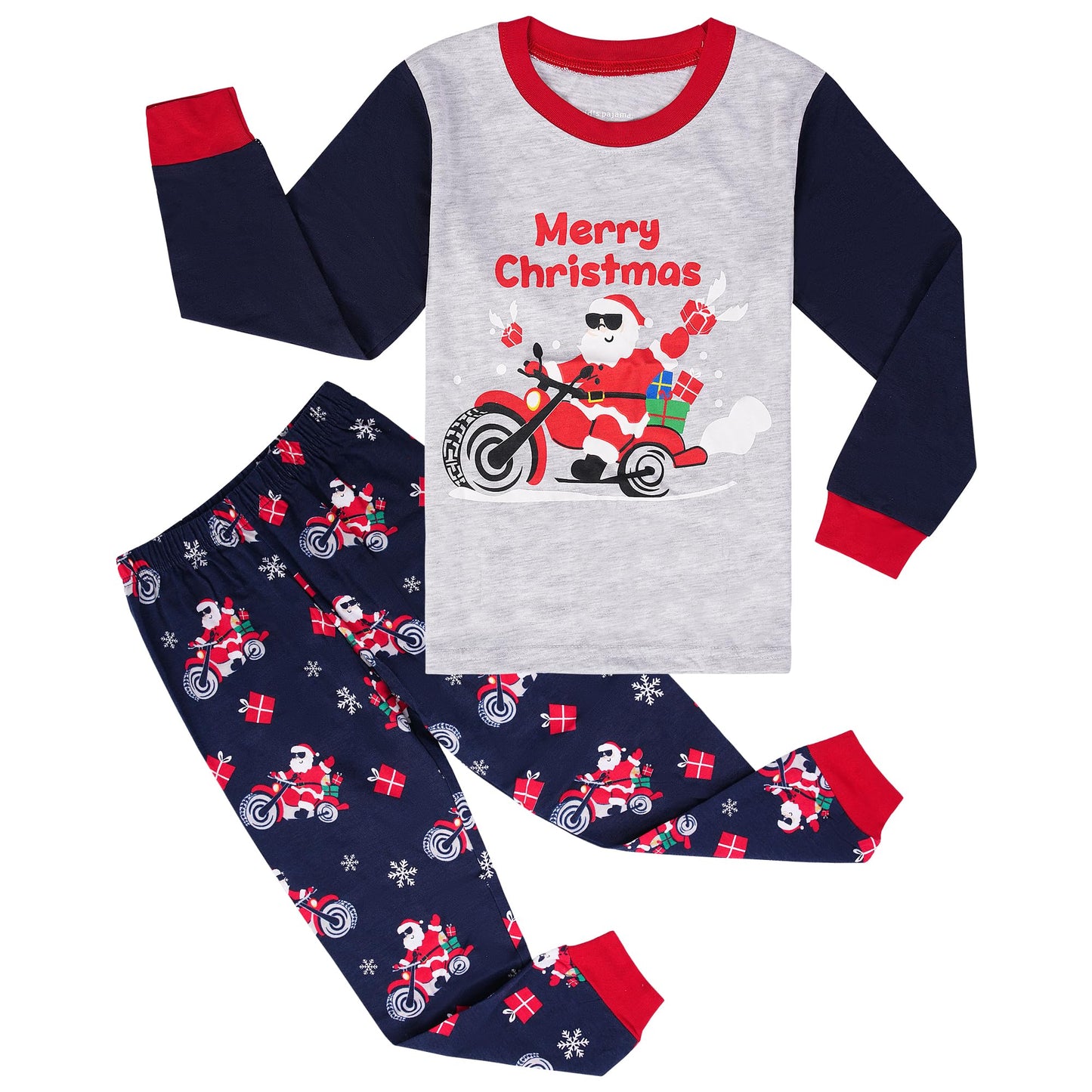 Tphon Kids Christmas Pajamas Sets Santa Claus Dinosaur Sleepwear Long Sleeve PJS Set for Boys Girls 2-12 Years