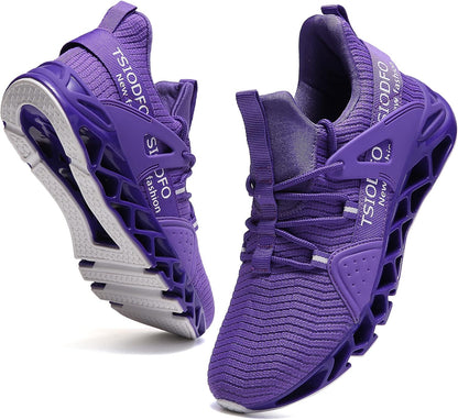 Women's Walking Shoes Breathable Mesh Sport Sneakers 6099 Purple