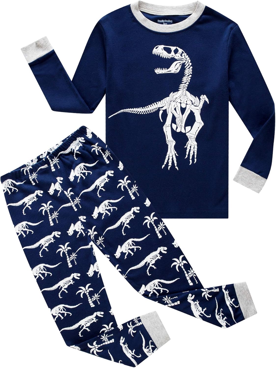 Family Feeling Kids & Toddler Boys Pajamas 2 Piece Pjs Set 100% Cotton Sleepwear