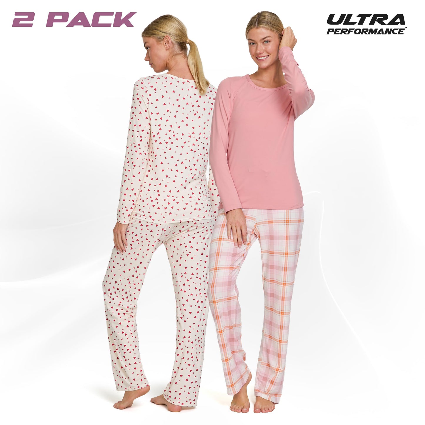 Women's Pajama Sets 2 Pack - Soft Lounge PJ Pants Set for Sleeping & Lounging