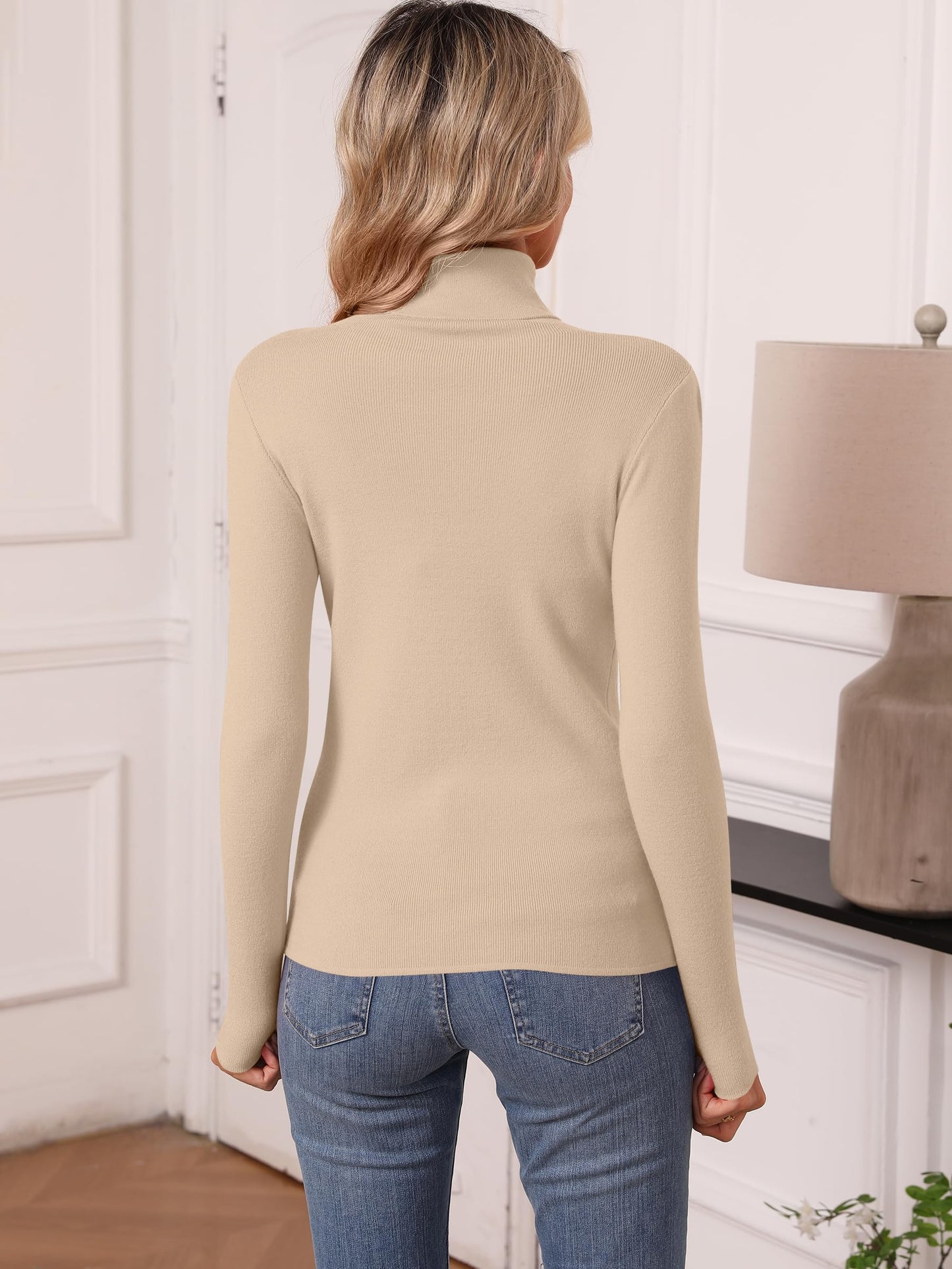 Women's Turtleneck Long Sleeve Shirt - Thermal Underwear Top for Fall Winter