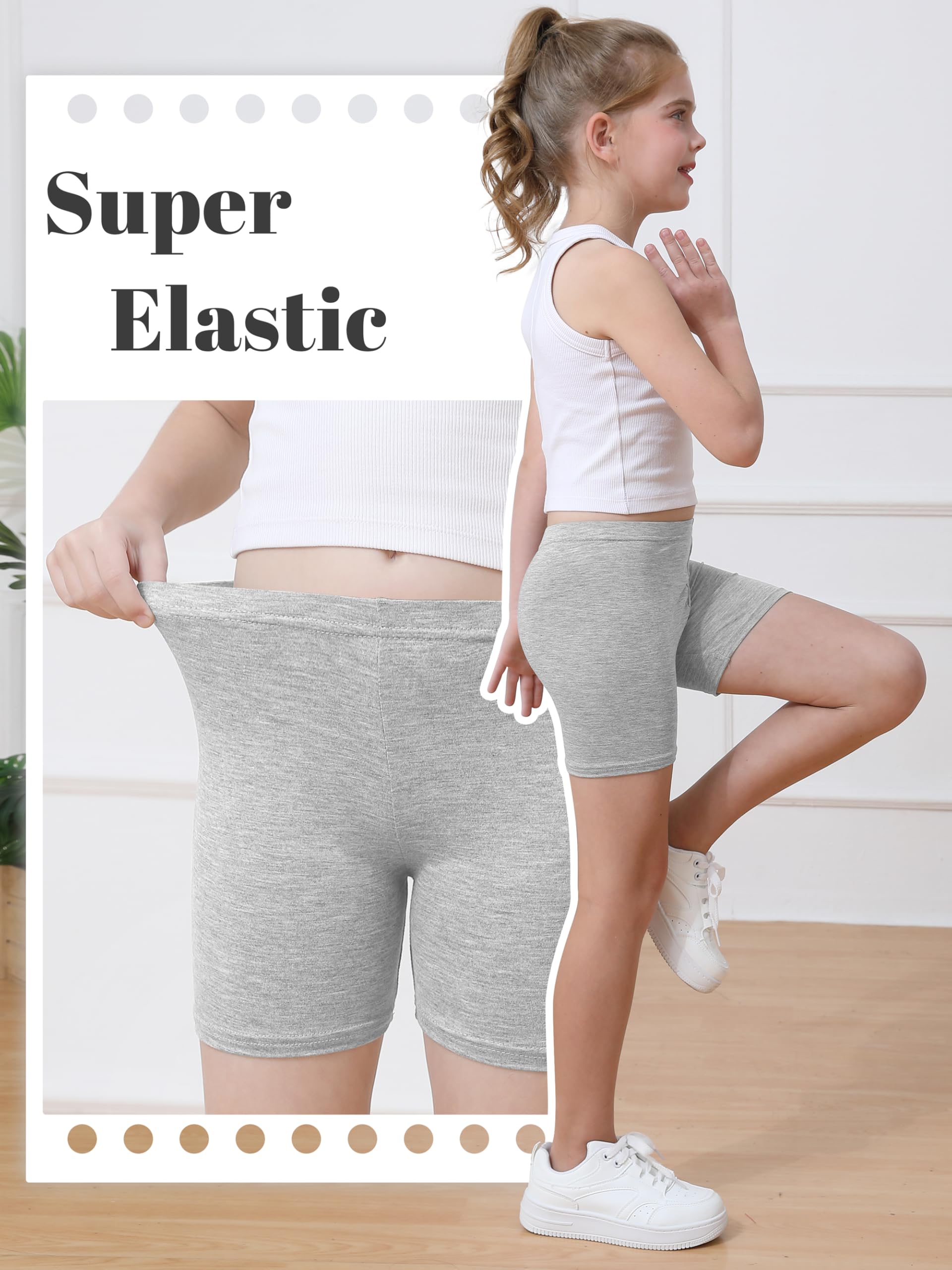 Girls Bike Shorts 6-Pack Under Dress Safety Shorts for Kids Toddlers