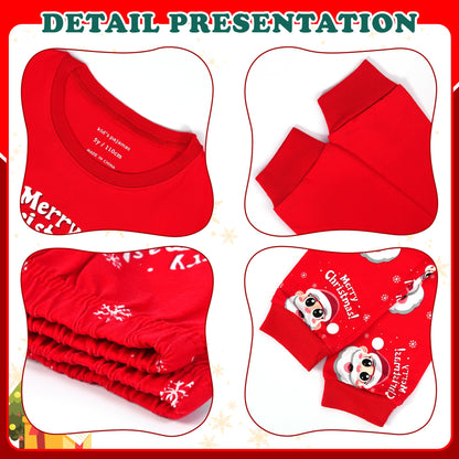 Tphon Kids Christmas Pajamas Sets Santa Claus Dinosaur Sleepwear Long Sleeve PJS Set for Boys Girls 2-12 Years