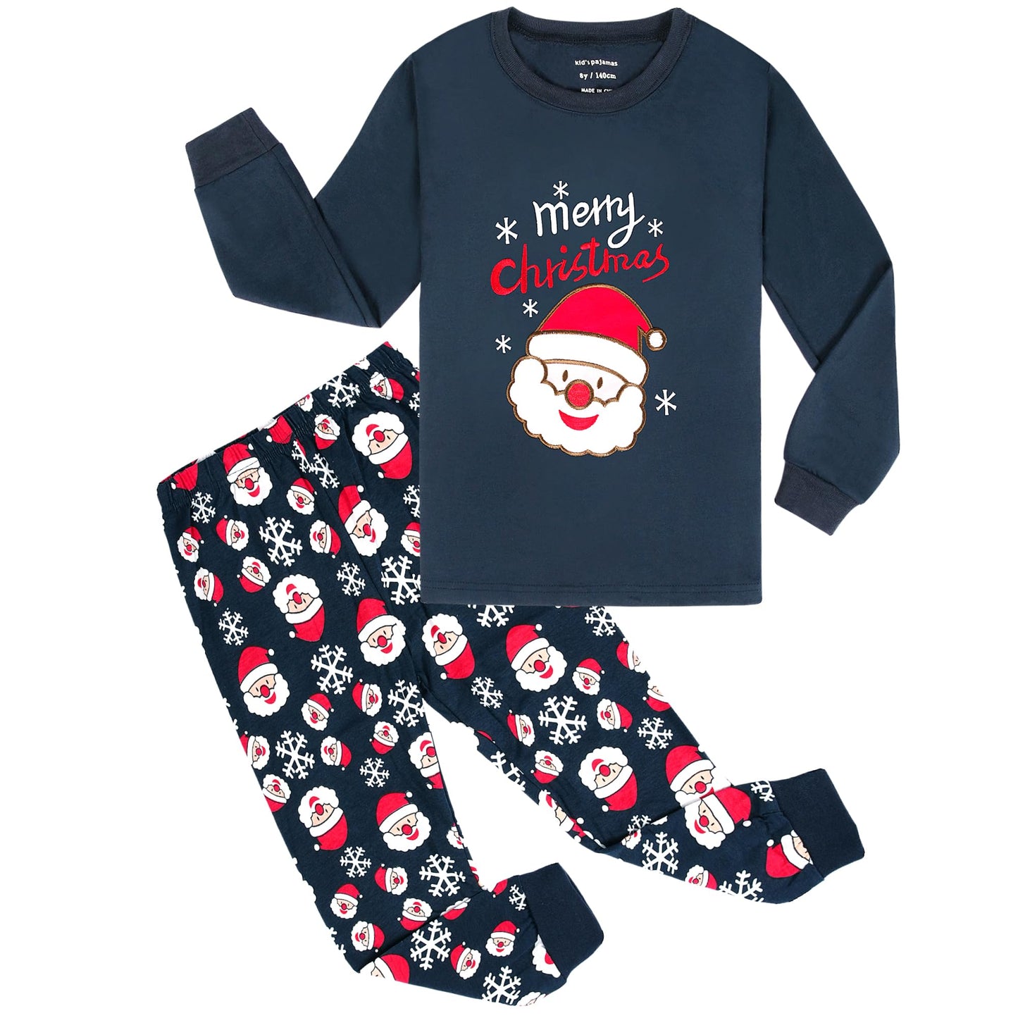 Tphon Kids Christmas Pajamas Sets Santa Claus Dinosaur Sleepwear Long Sleeve PJS Set for Boys Girls 2-12 Years