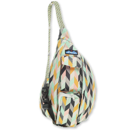 Mini Rope Sling Pack Adjustable Crossbody Bag for Women One Size Chevron Sketch