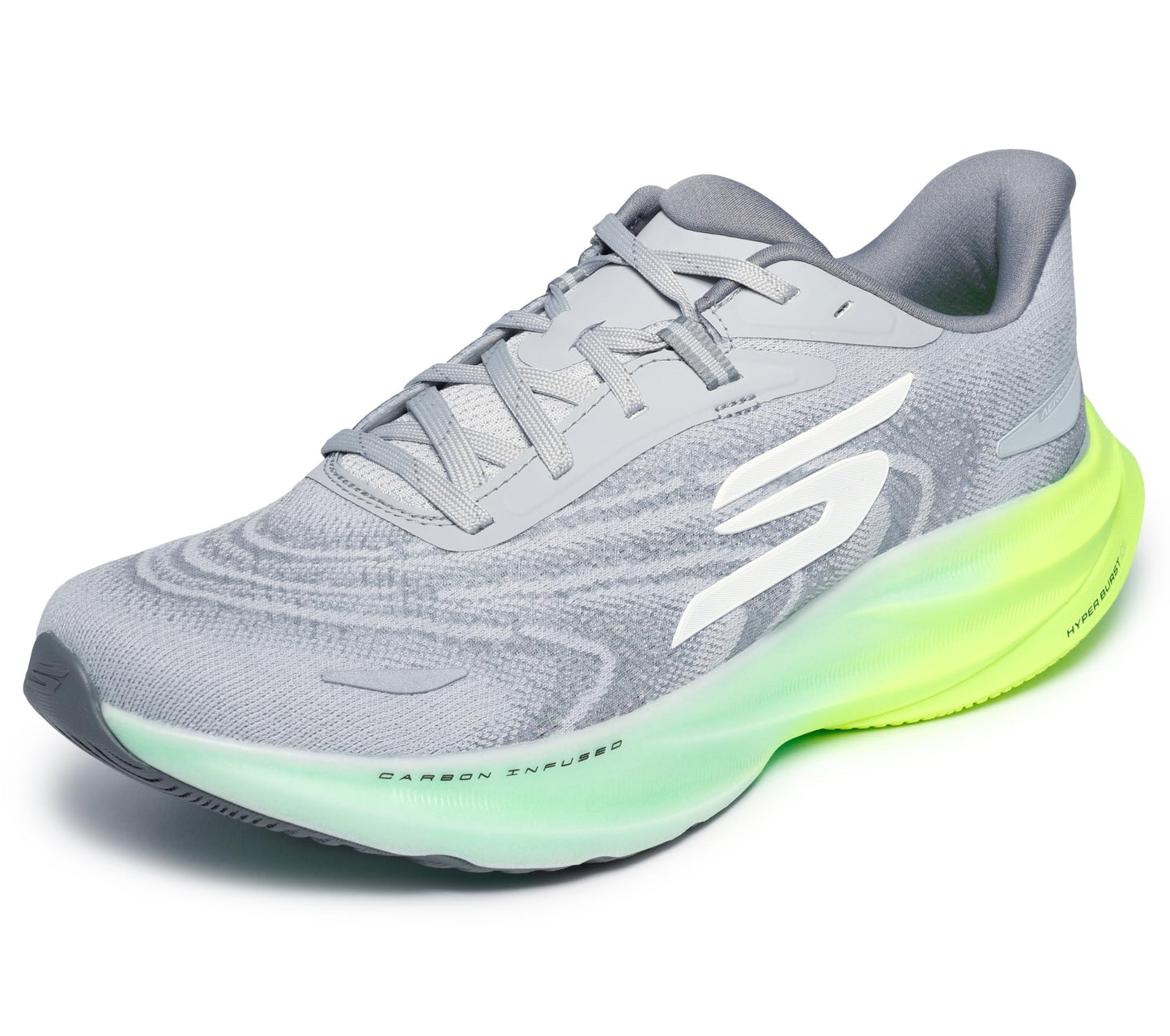 Skechers Men's Aero Spark Running Shoe, Gray/Lime, 8.5