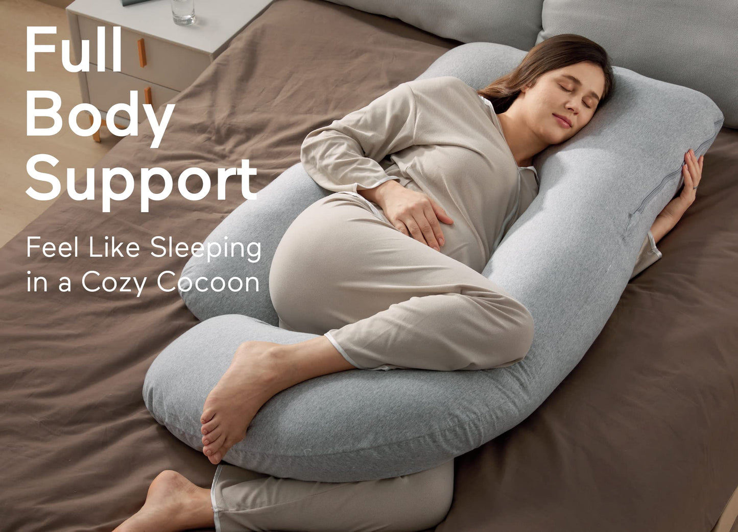 U-Shaped Full Body Pregnancy Pillow 57 Inch Maternity Support Pillow