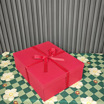 Large Gift Box with Lid 16.5x13x5.5 inches - Includes Card, Ribbons & Filler