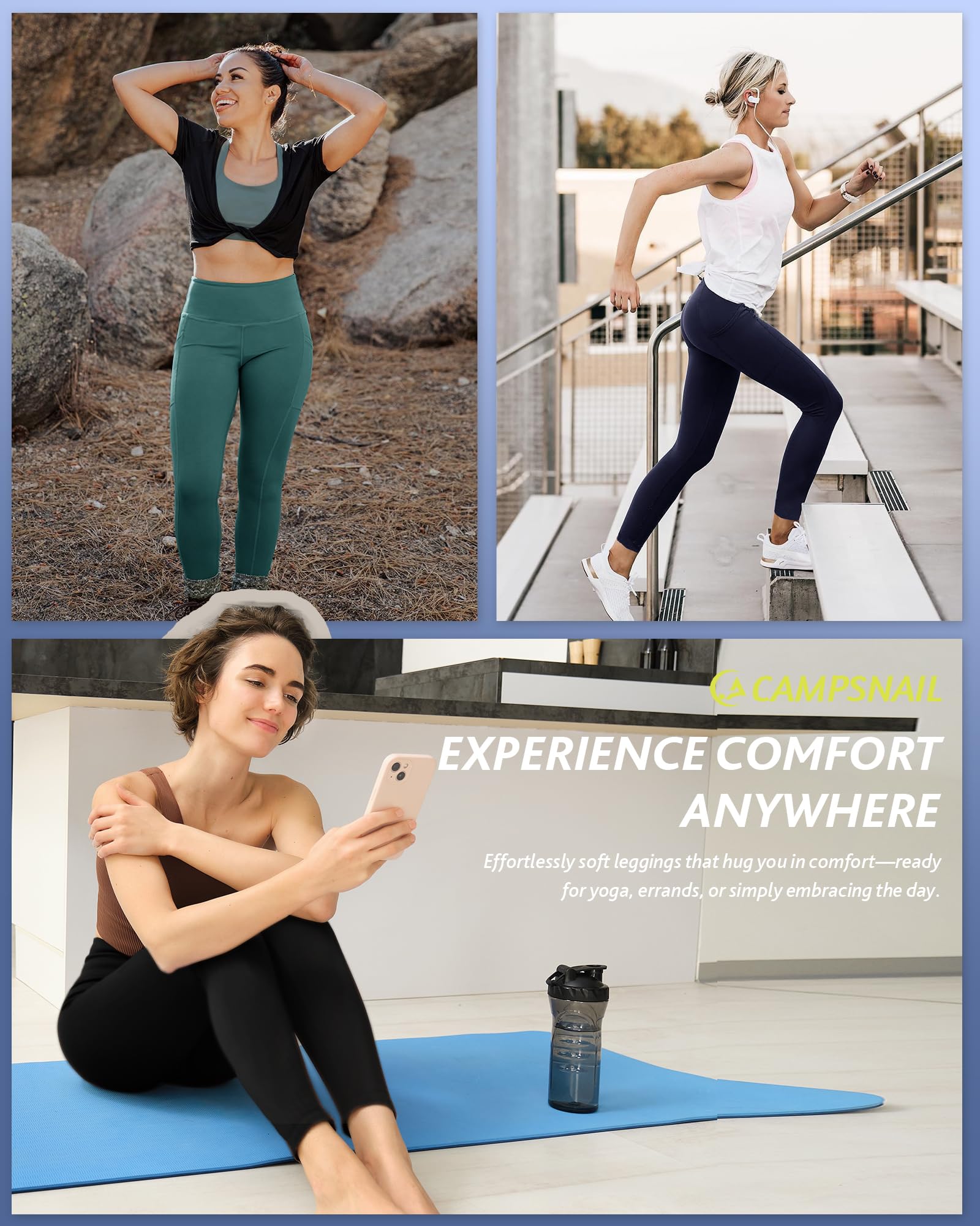 4 Pack High Waisted Leggings for Women - Tummy Control Yoga Pants Workout Set