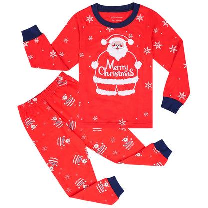 Tphon Kids Christmas Pajamas Sets Santa Claus Dinosaur Sleepwear Long Sleeve PJS Set for Boys Girls 2-12 Years