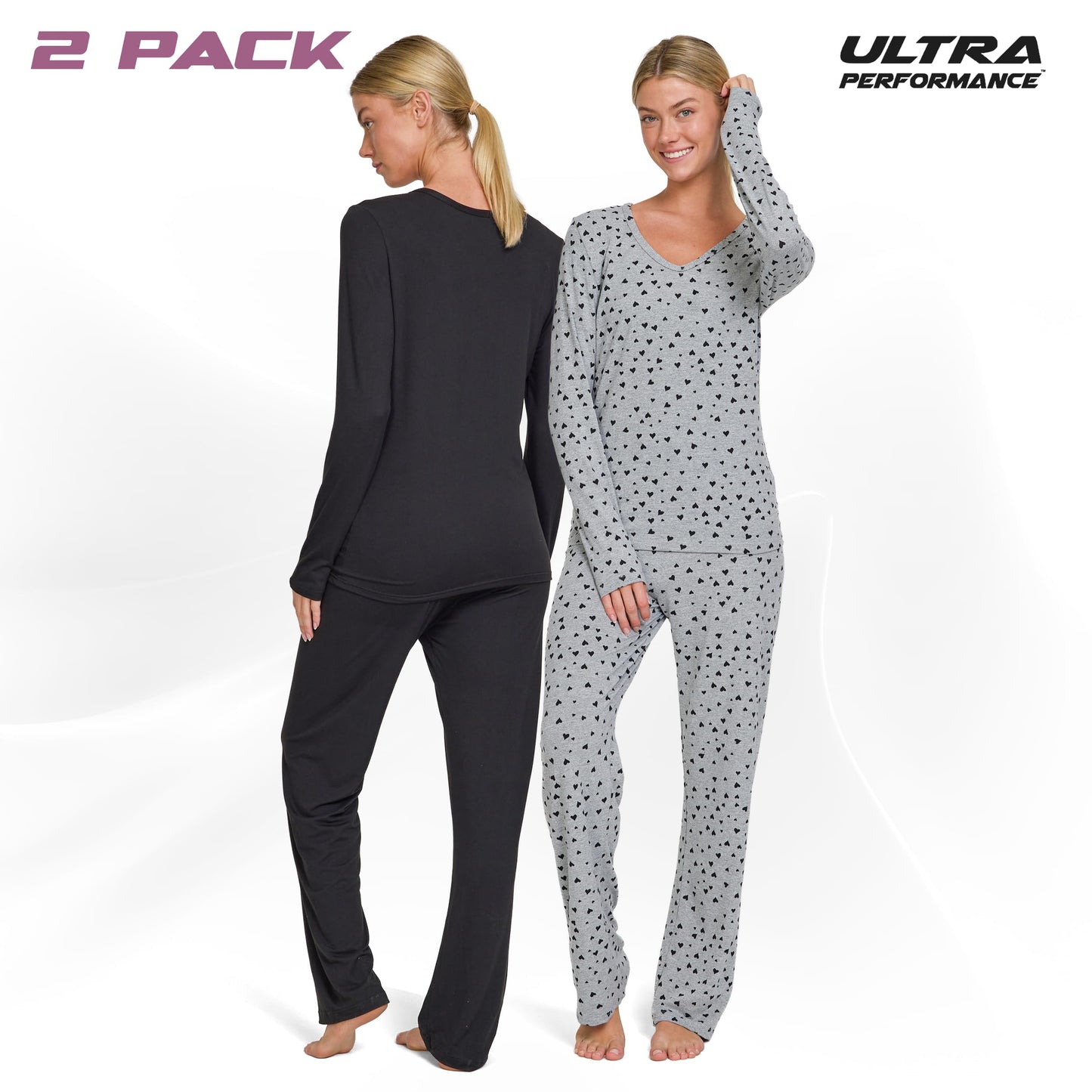 Women's Pajama Sets 2 Pack - Soft Lounge PJ Pants Set for Sleeping & Lounging
