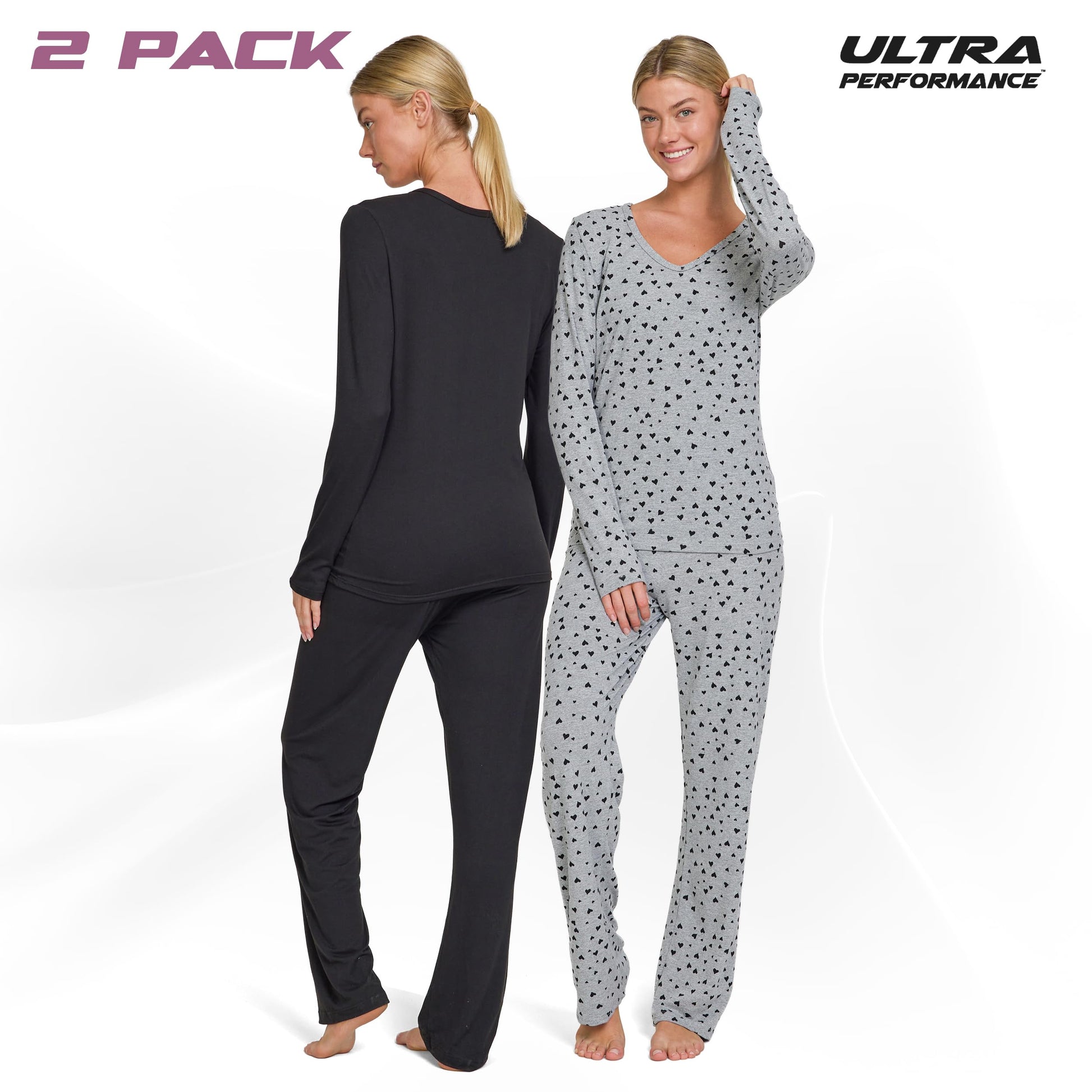 Women's Pajama Sets 2 Pack - Soft Lounge PJ Pants Set for Sleeping & Lounging