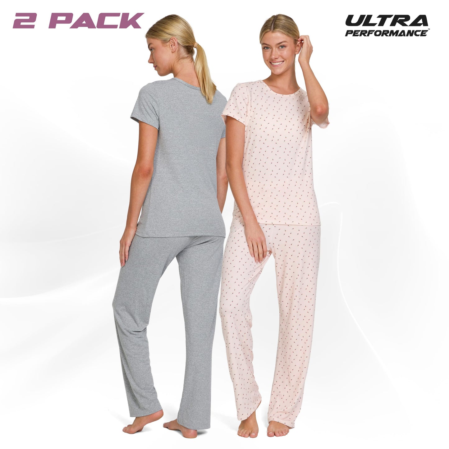 Women's Pajama Sets 2 Pack - Soft Lounge PJ Pants Set for Sleeping & Lounging