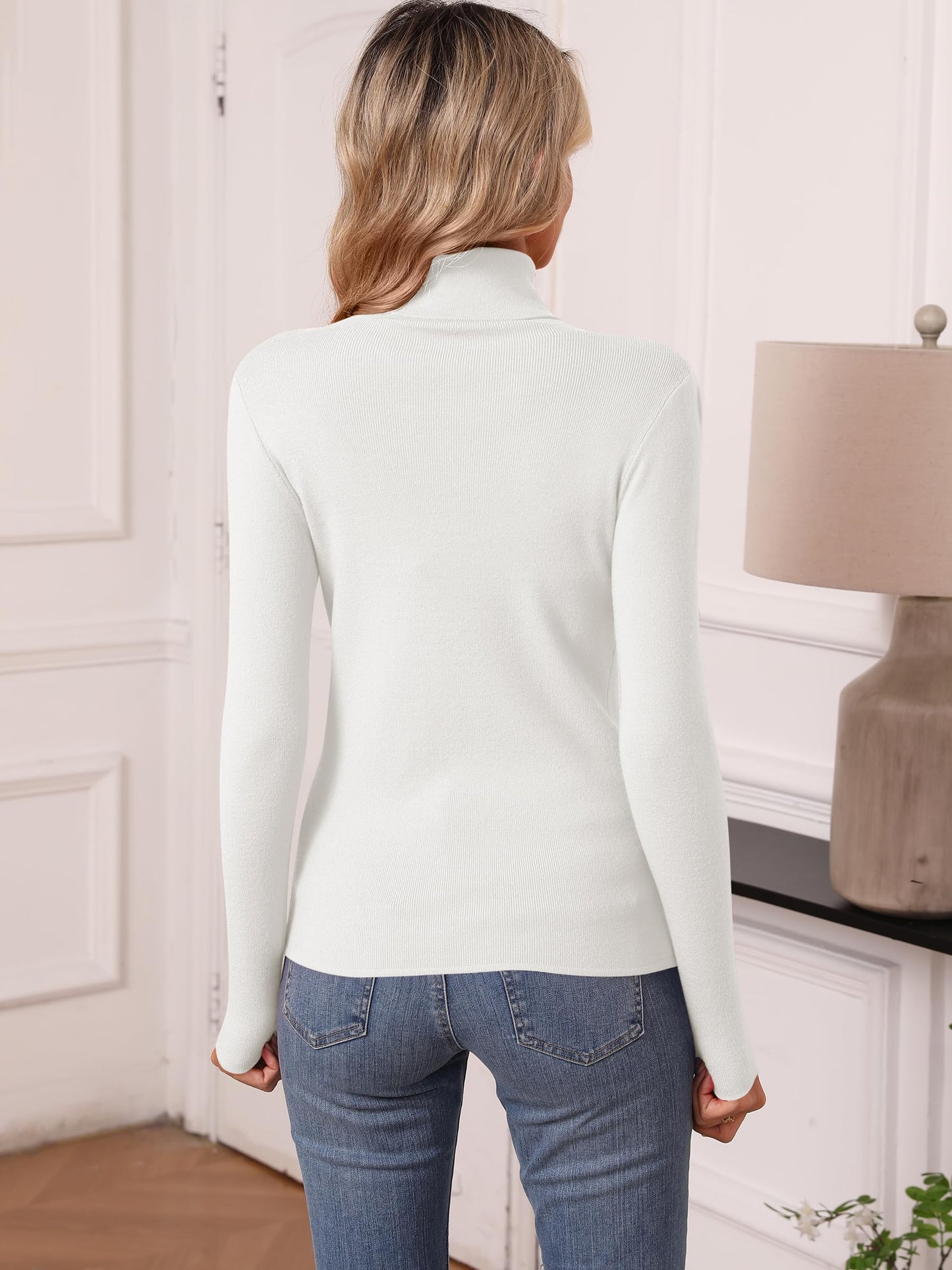 Women's Turtleneck Long Sleeve Shirt - Thermal Underwear Top for Fall Winter