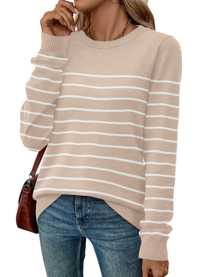 Women's Lightweight Sweaters - Long Sleeve Crewneck Pullover Tops
