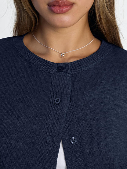 Women's Cropped Cardigan Sweaters - Lightweight Fall Button Up Knit